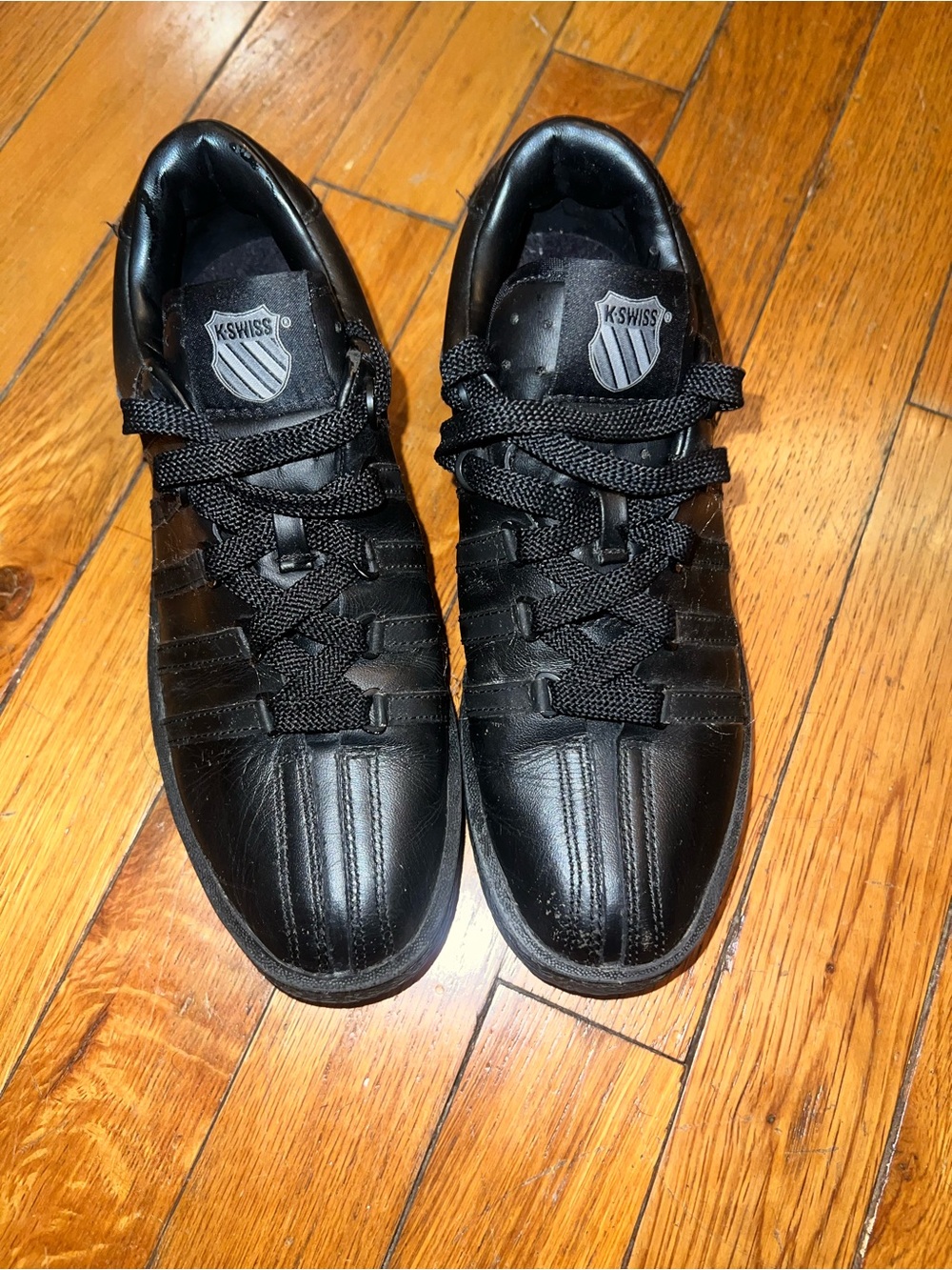 K-Swiss Kids Black Leather Sneakers
